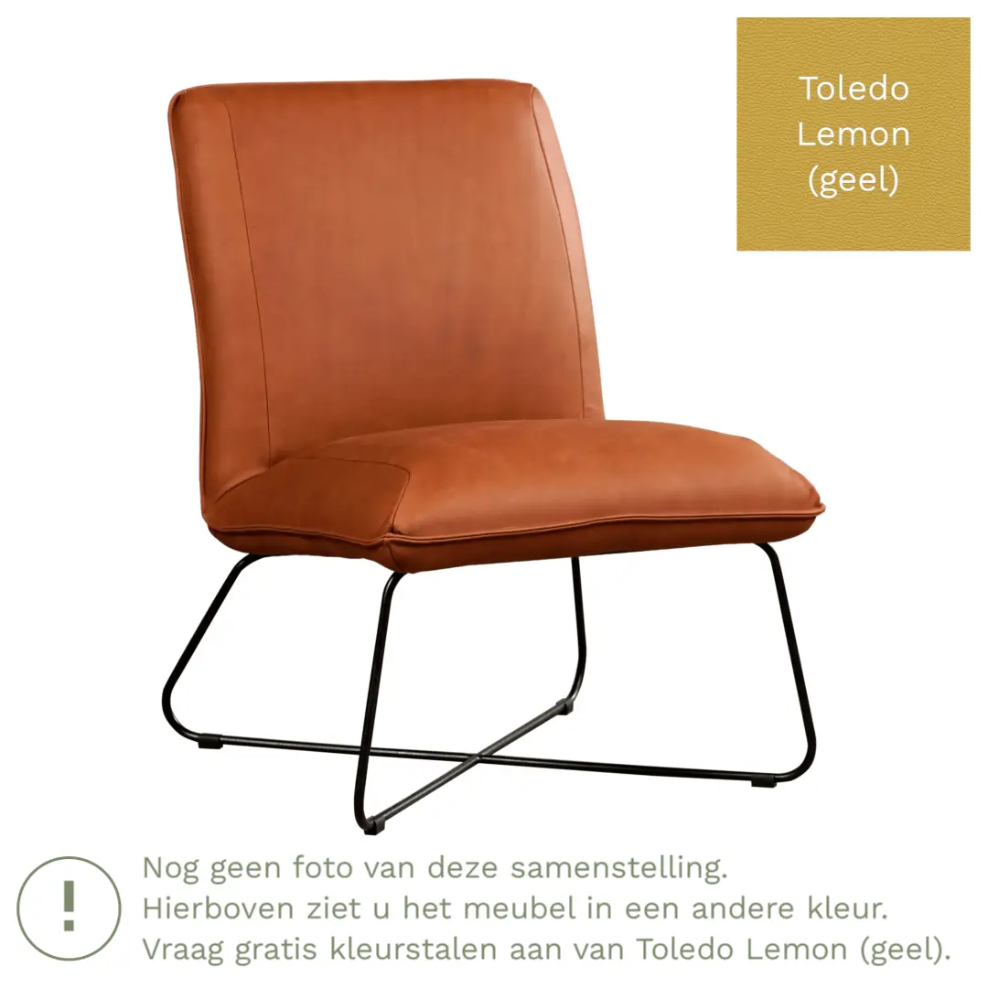 afbeelding van Leren fauteuil Less - Toledo Lemon (geel)