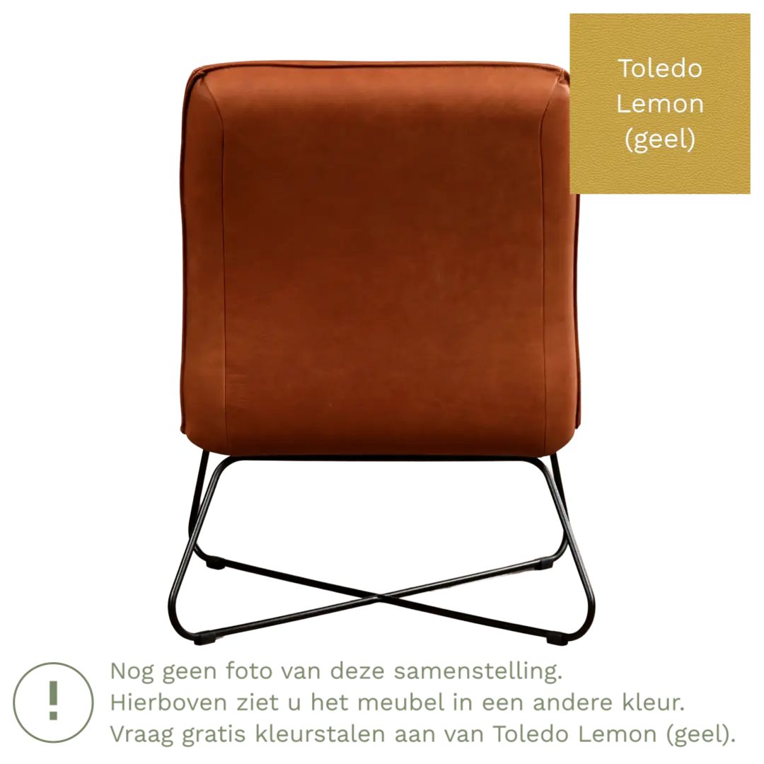 afbeelding van Leren fauteuil Less - Toledo Lemon (geel)