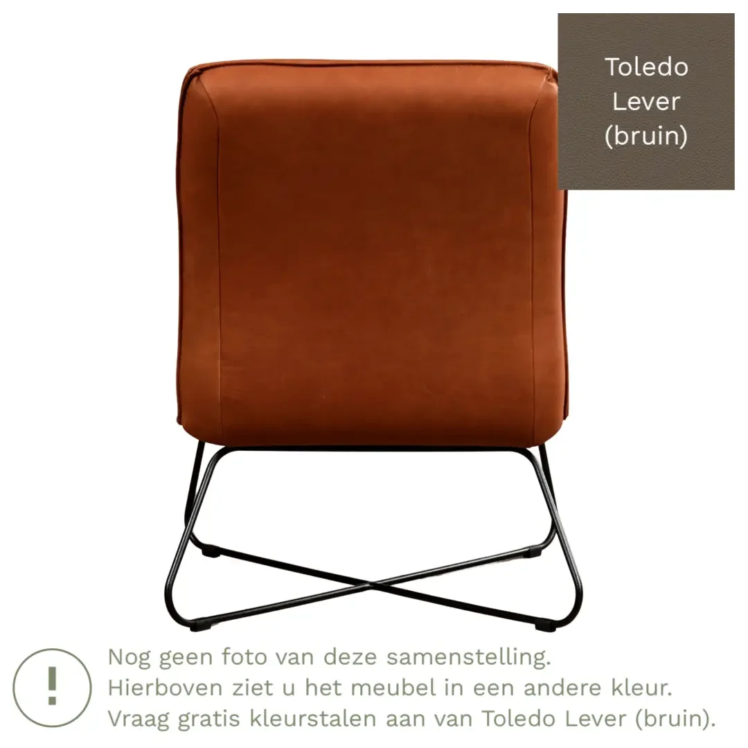 afbeelding van Leren fauteuil Less - Toledo Lever (bruin)