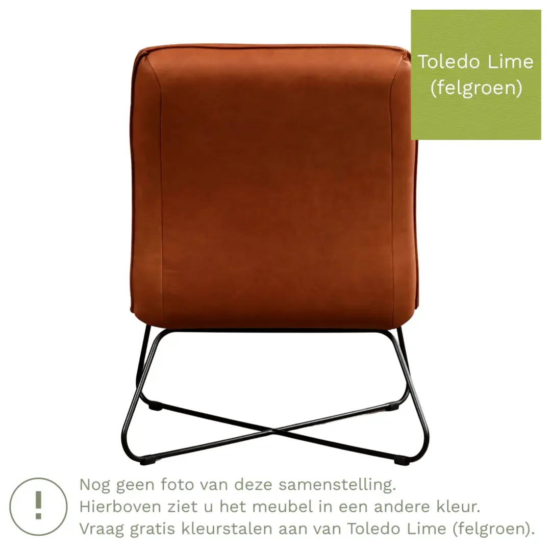 afbeelding van Leren fauteuil Less - Toledo Lime (felgroen)