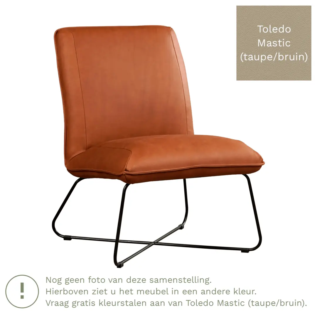 afbeelding van Leren fauteuil Less - Toledo Mastic (taupe/bruin)