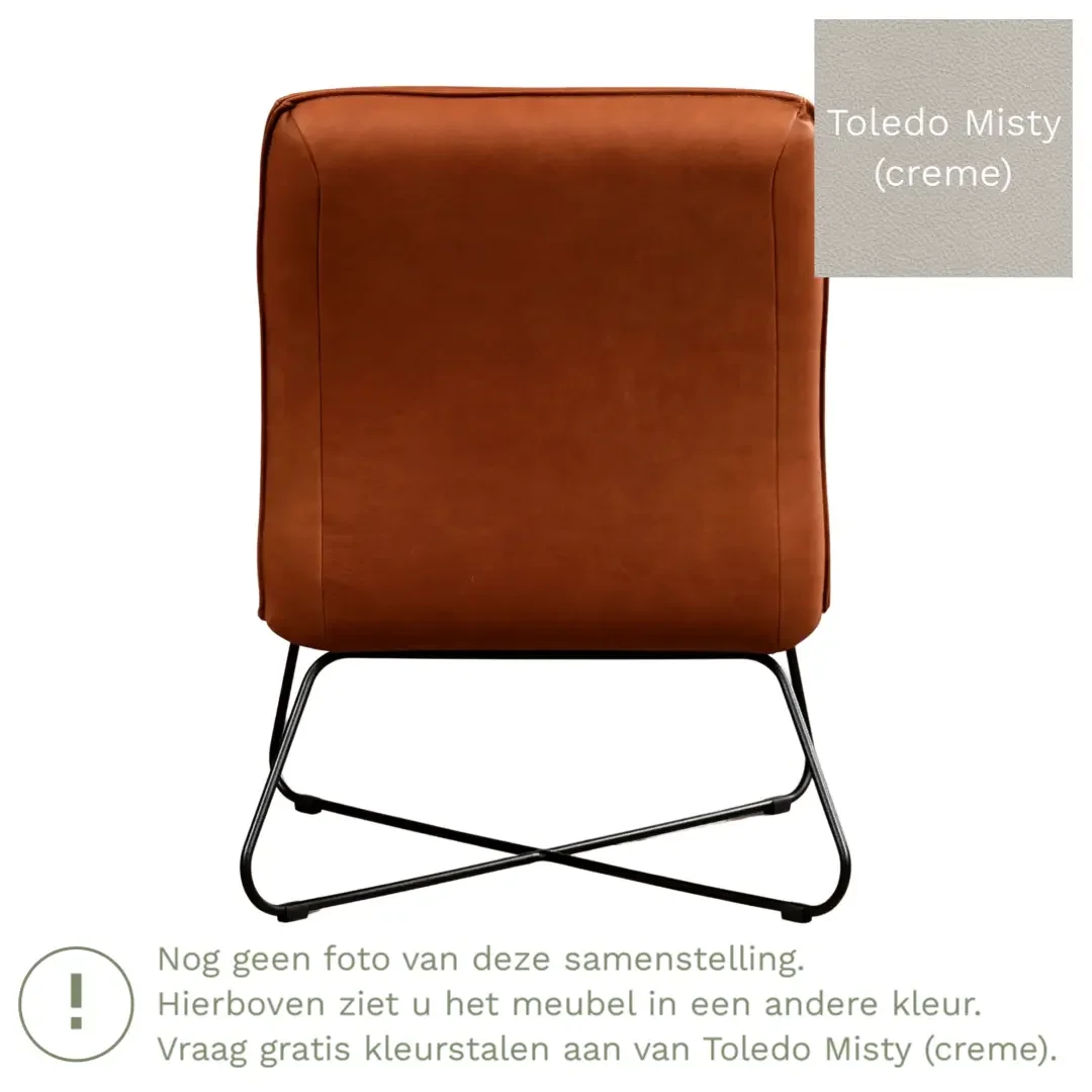 afbeelding van Leren fauteuil Less - Toledo Misty (crème)