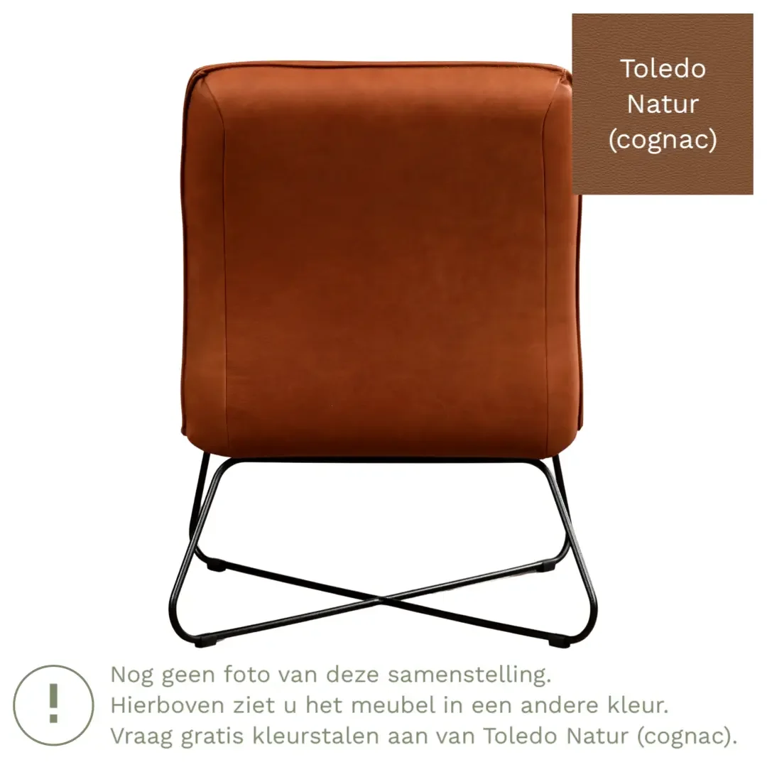 afbeelding van Leren fauteuil Less - Toledo Natur (cognac)