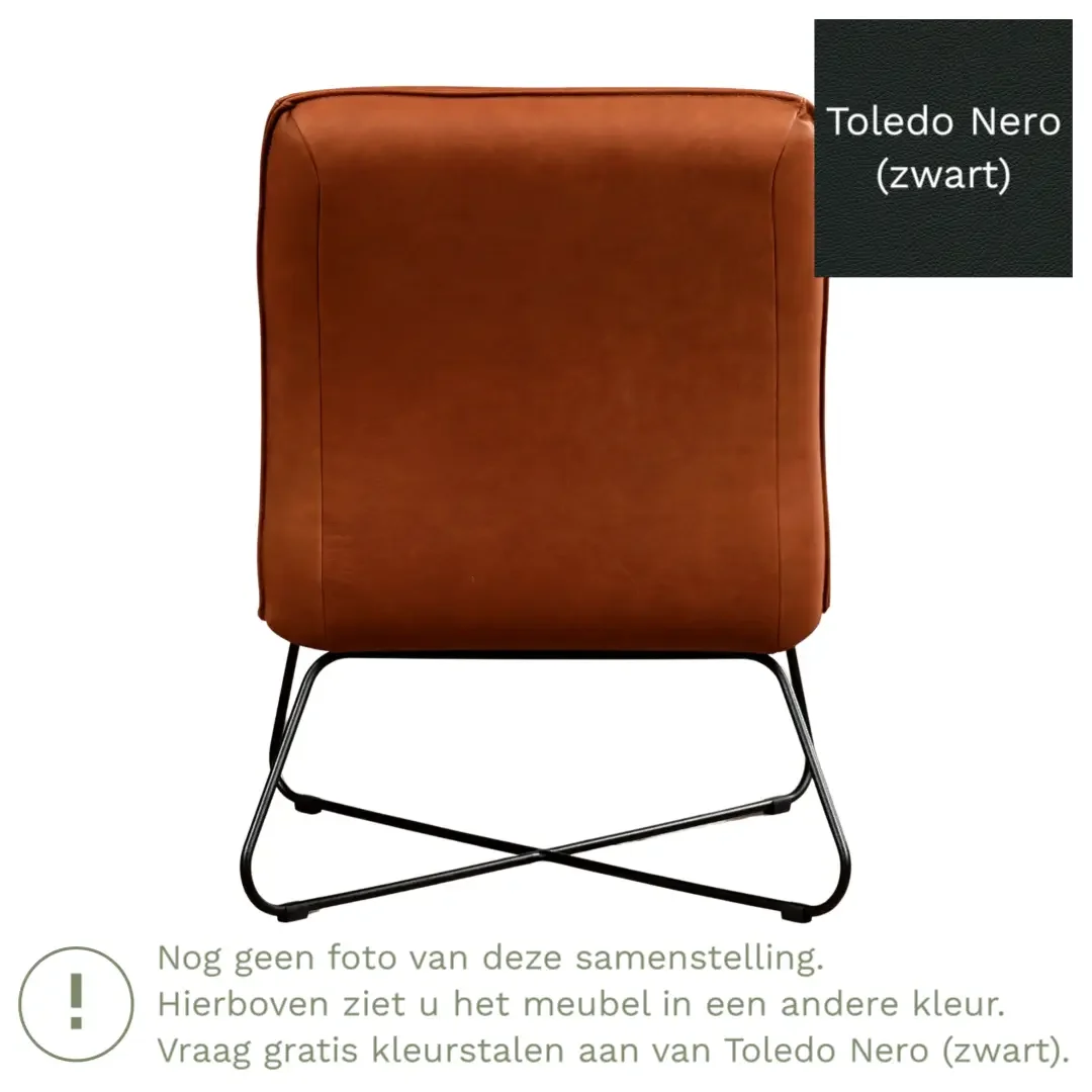 afbeelding van Leren fauteuil Less - Toledo Nero (zwart)