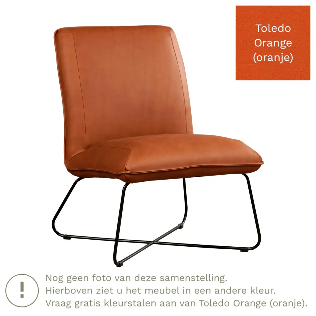 afbeelding van Leren fauteuil Less - Toledo Orange (oranje)