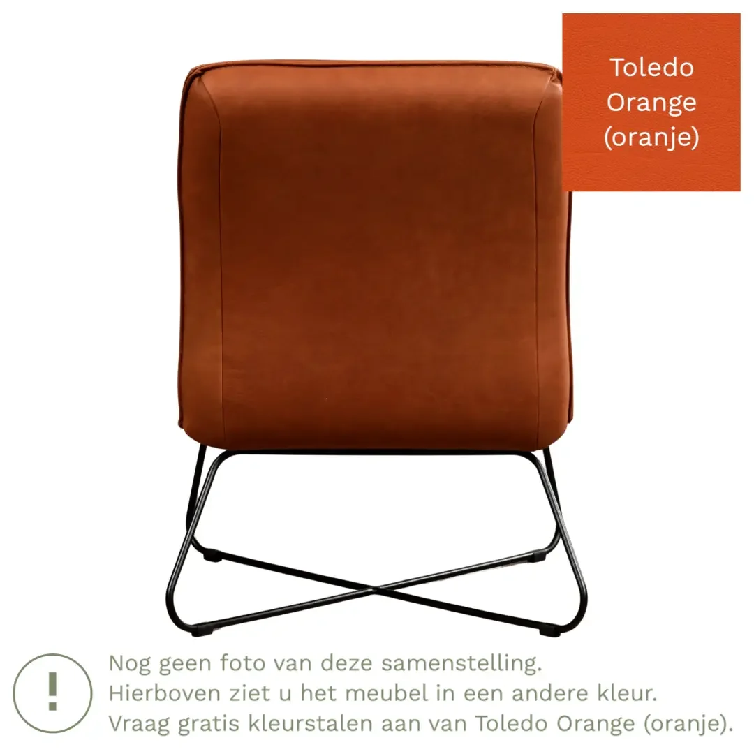afbeelding van Leren fauteuil Less - Toledo Orange (oranje)
