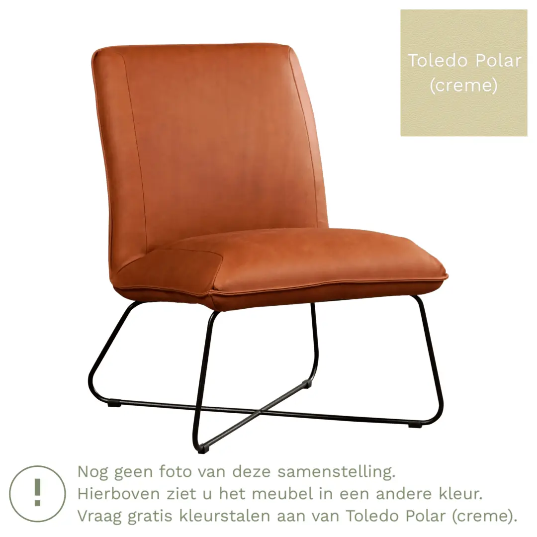 afbeelding van Leren fauteuil Less - Toledo Polar (crème)