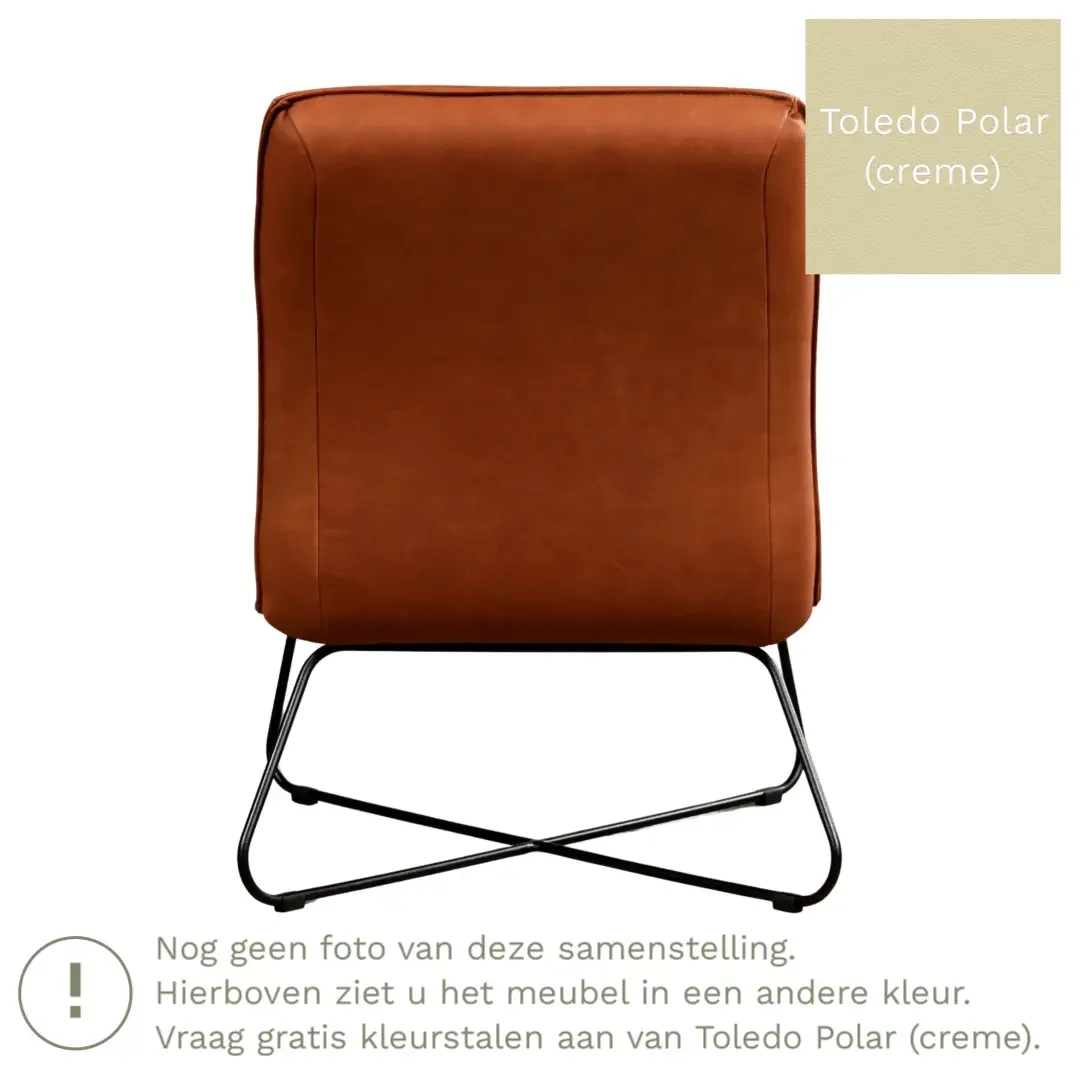 afbeelding van Leren fauteuil Less - Toledo Polar (crème)