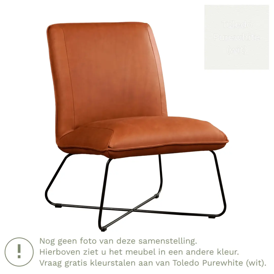 afbeelding van Leren fauteuil Less - Toledo Purewhite (wit)