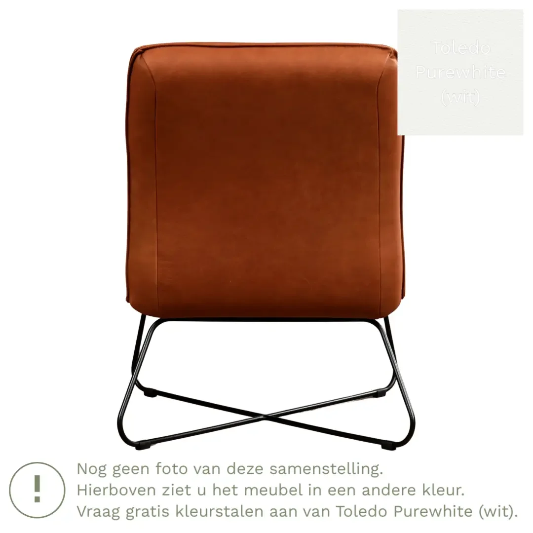 afbeelding van Leren fauteuil Less - Toledo Purewhite (wit)
