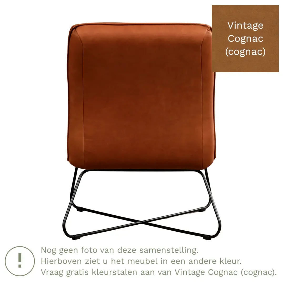 afbeelding van Leren fauteuil Less - Vintage Cognac (cognac)