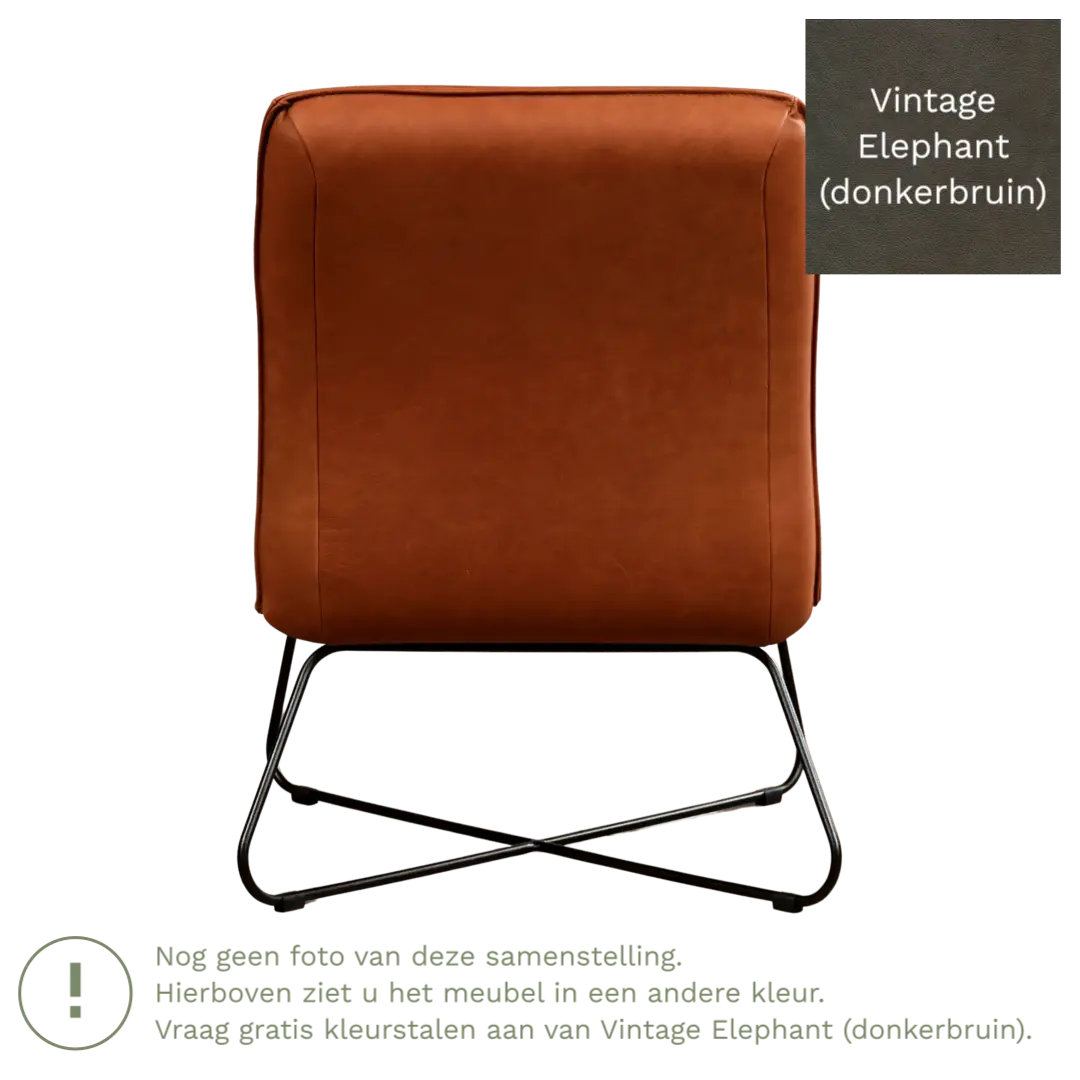 afbeelding van Leren fauteuil Less - Vintage Elephant (donkerbruin)