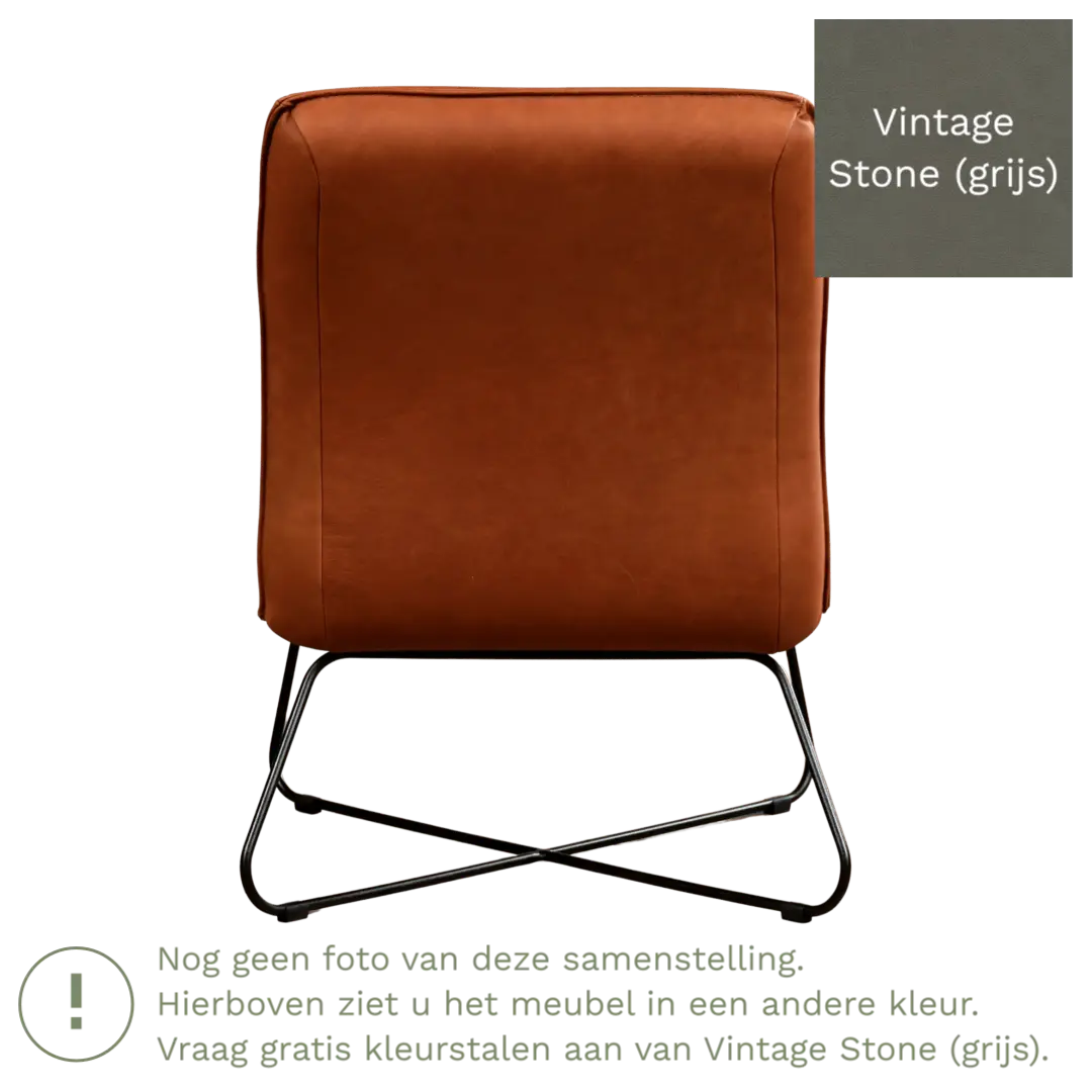 afbeelding van Leren fauteuil Less - Vintage Stone (grijs)