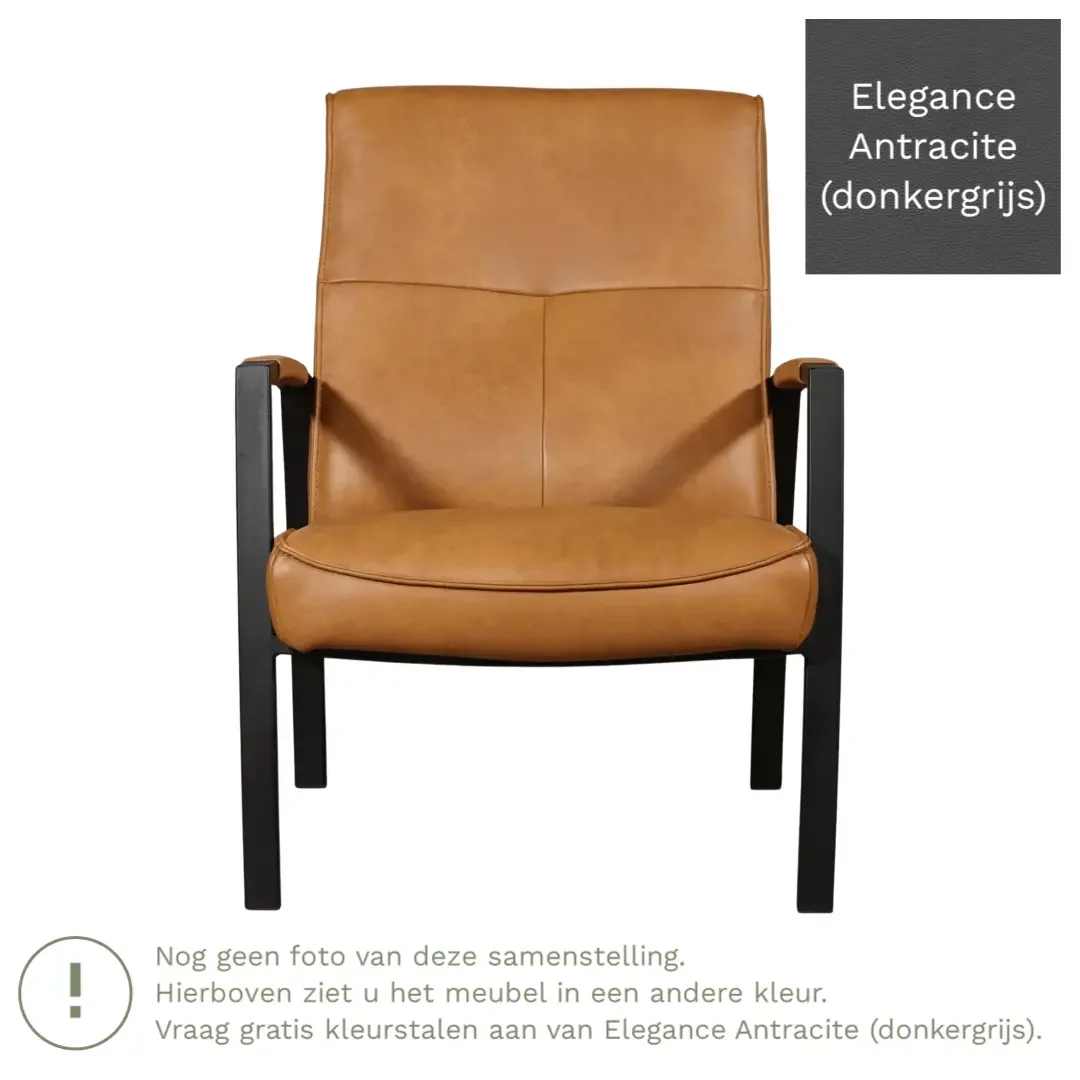 afbeelding van Leren fauteuil Level - Elegance Antracite (donkergrijs)