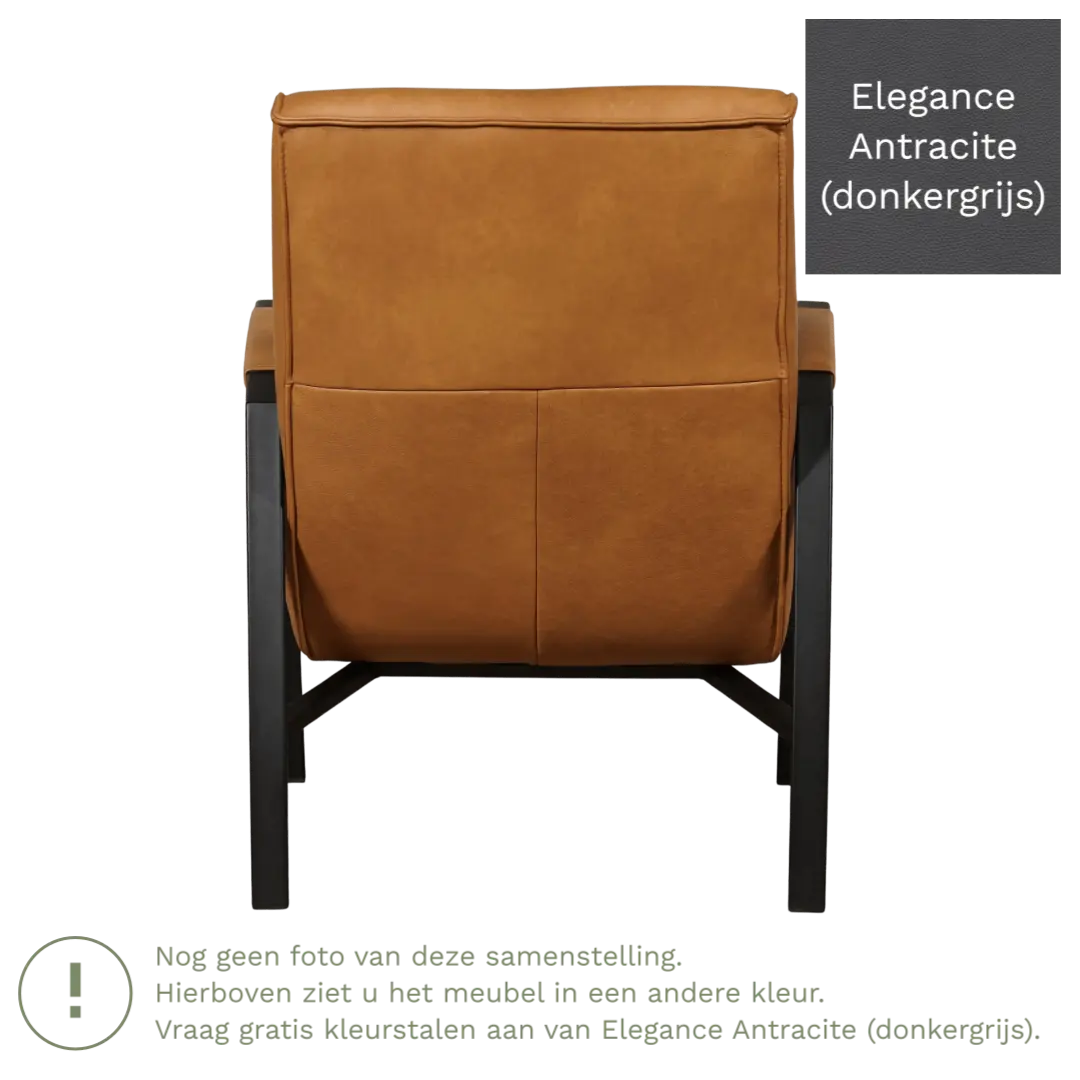 afbeelding van Leren fauteuil Level - Elegance Antracite (donkergrijs)