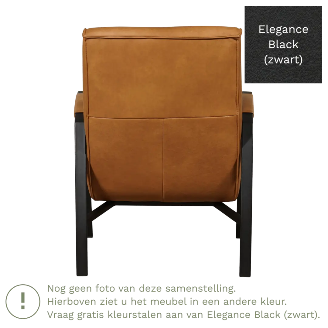 afbeelding van Leren fauteuil Level - Elegance Black (zwart)