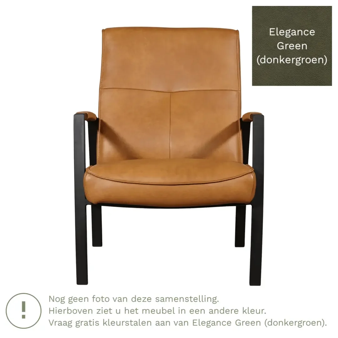 afbeelding van Leren fauteuil Level - Elegance Green (donkergroen)