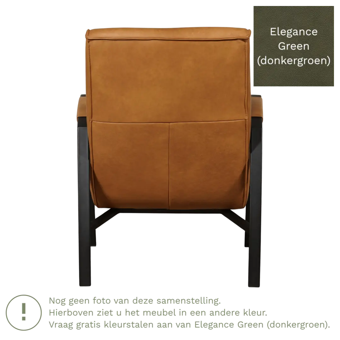 afbeelding van Leren fauteuil Level - Elegance Green (donkergroen)