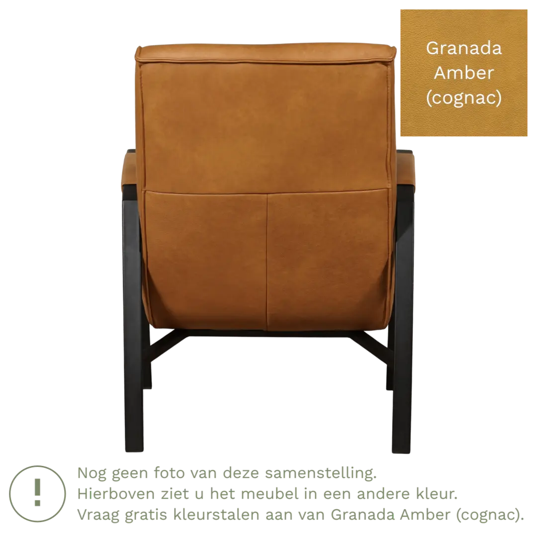 afbeelding van Leren fauteuil Level - Granada Amber (cognac)