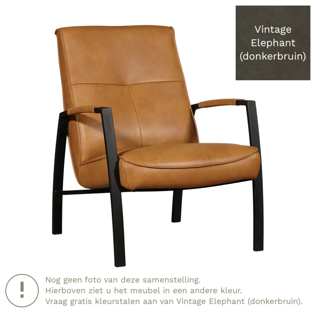 afbeelding van Leren fauteuil Level - Vintage Elephant (donkerbruin)