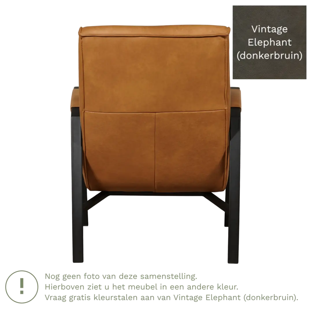 afbeelding van Leren fauteuil Level - Vintage Elephant (donkerbruin)