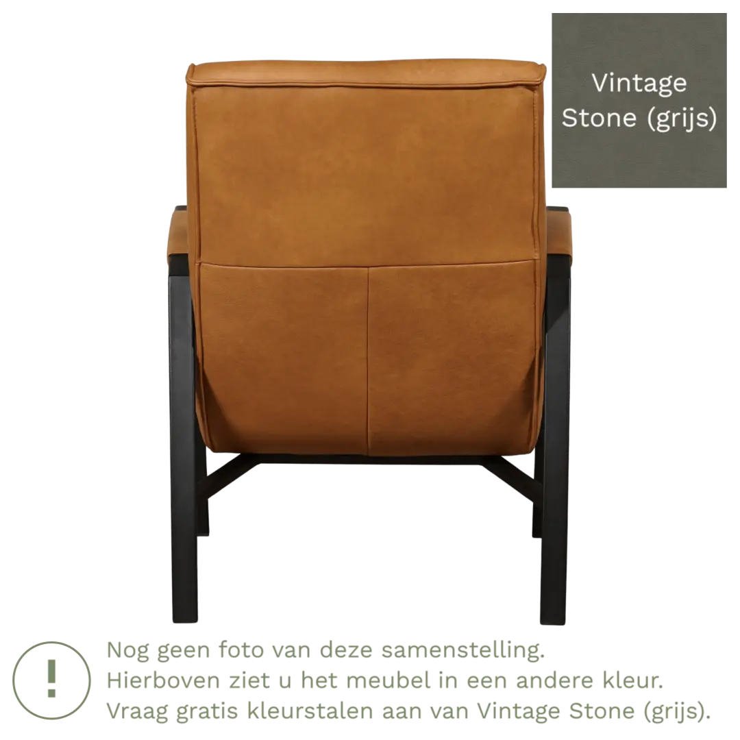 afbeelding van Leren fauteuil Level - Vintage Stone (grijs)