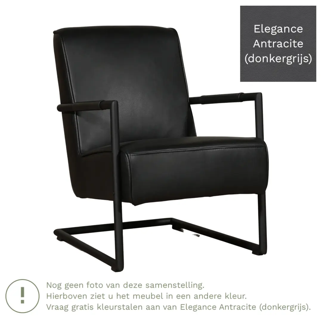 afbeelding van Leren fauteuil Lodge - Elegance Antracite (donkergrijs)