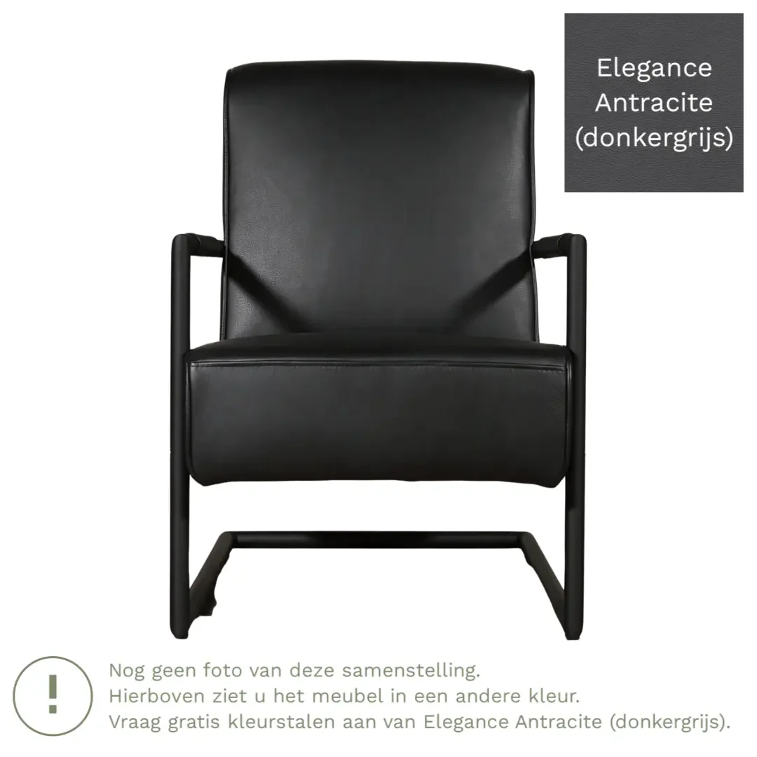 afbeelding van Leren fauteuil Lodge - Elegance Antracite (donkergrijs)