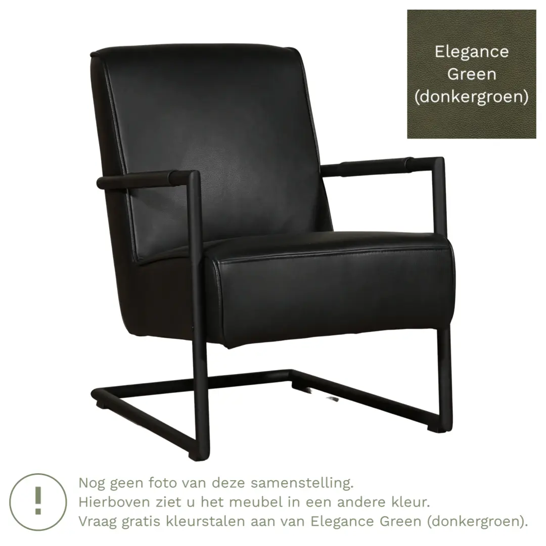 afbeelding van Leren fauteuil Lodge - Elegance Green (donkergroen)