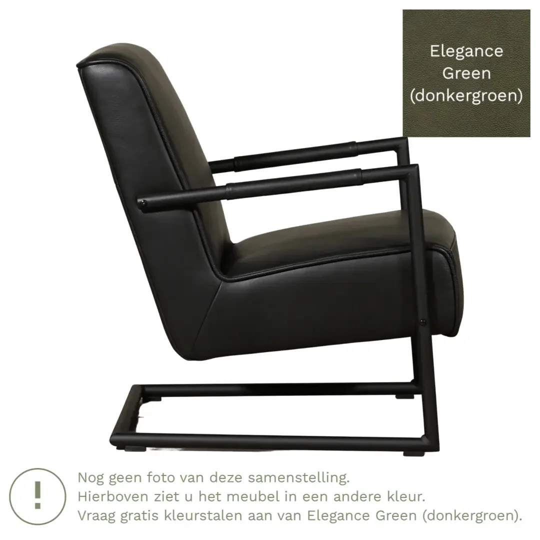 afbeelding van Leren fauteuil Lodge - Elegance Green (donkergroen)