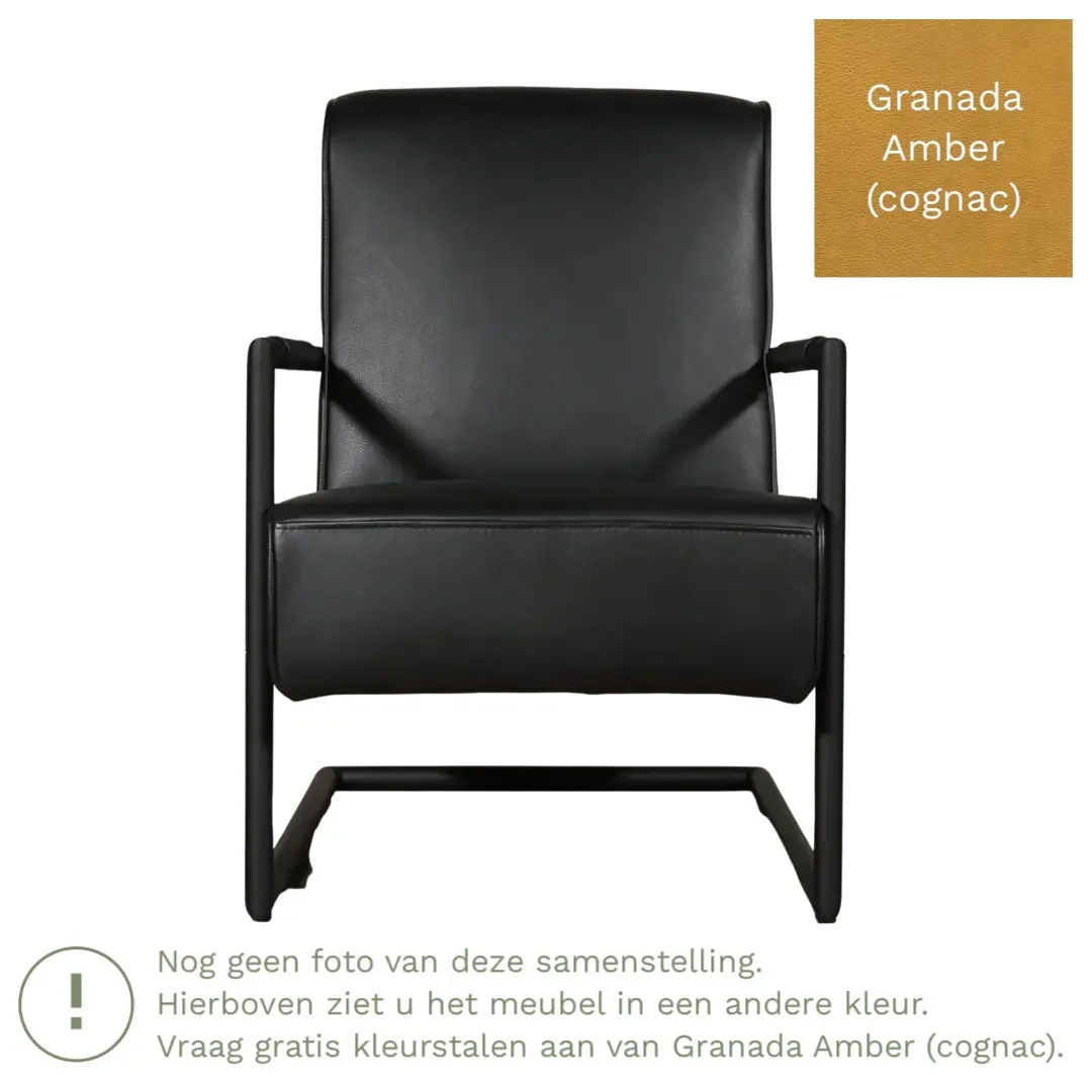 afbeelding van Leren fauteuil Lodge - Granada Amber (cognac)