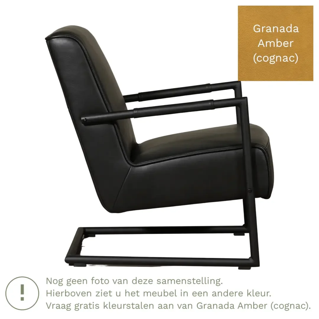 afbeelding van Leren fauteuil Lodge - Granada Amber (cognac)