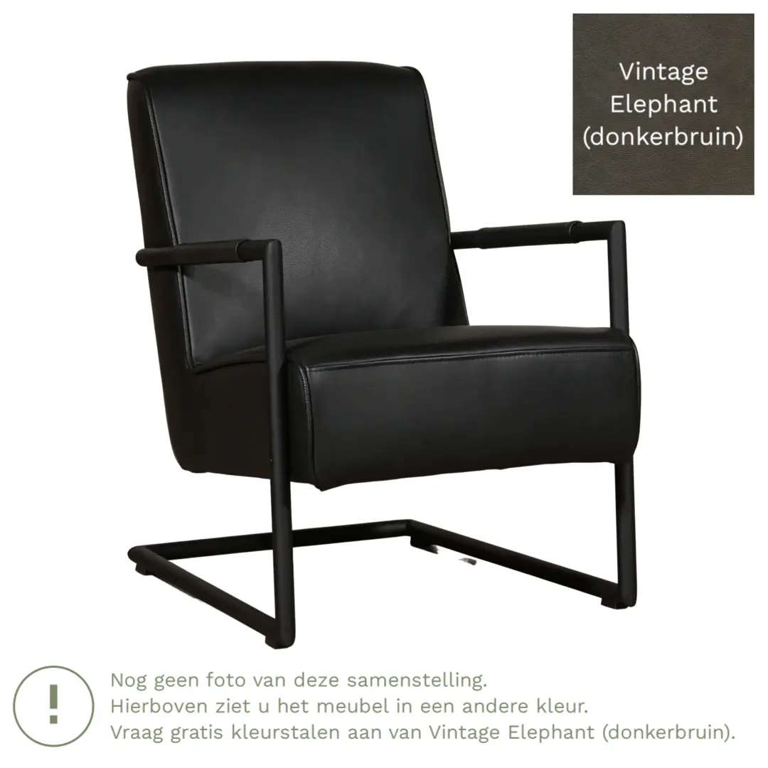 afbeelding van Leren fauteuil Lodge - Vintage Elephant (donkerbruin)