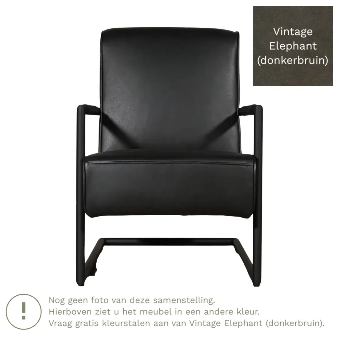afbeelding van Leren fauteuil Lodge - Vintage Elephant (donkerbruin)