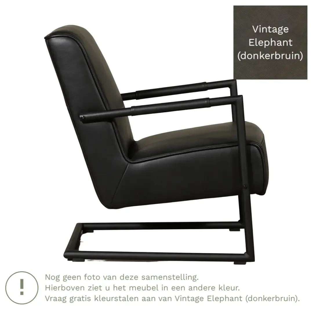 afbeelding van Leren fauteuil Lodge - Vintage Elephant (donkerbruin)