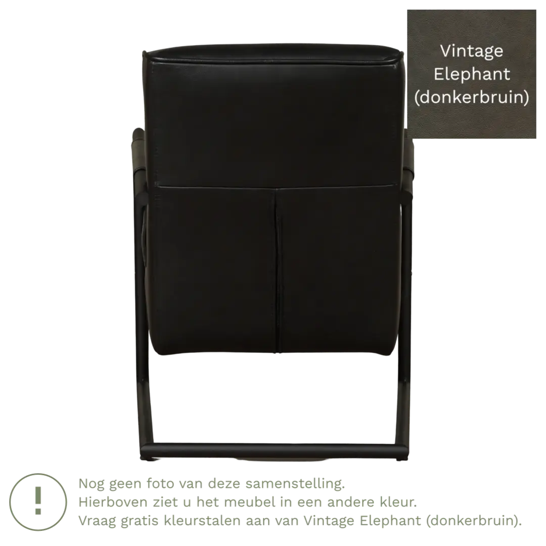 afbeelding van Leren fauteuil Lodge - Vintage Elephant (donkerbruin)
