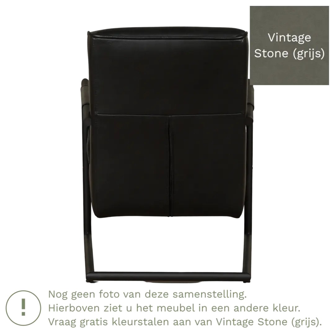 afbeelding van Leren fauteuil Lodge - Vintage Stone (grijs)