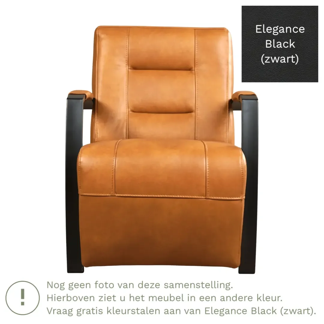 afbeelding van Leren fauteuil Magnificent - Elegance Black (zwart)