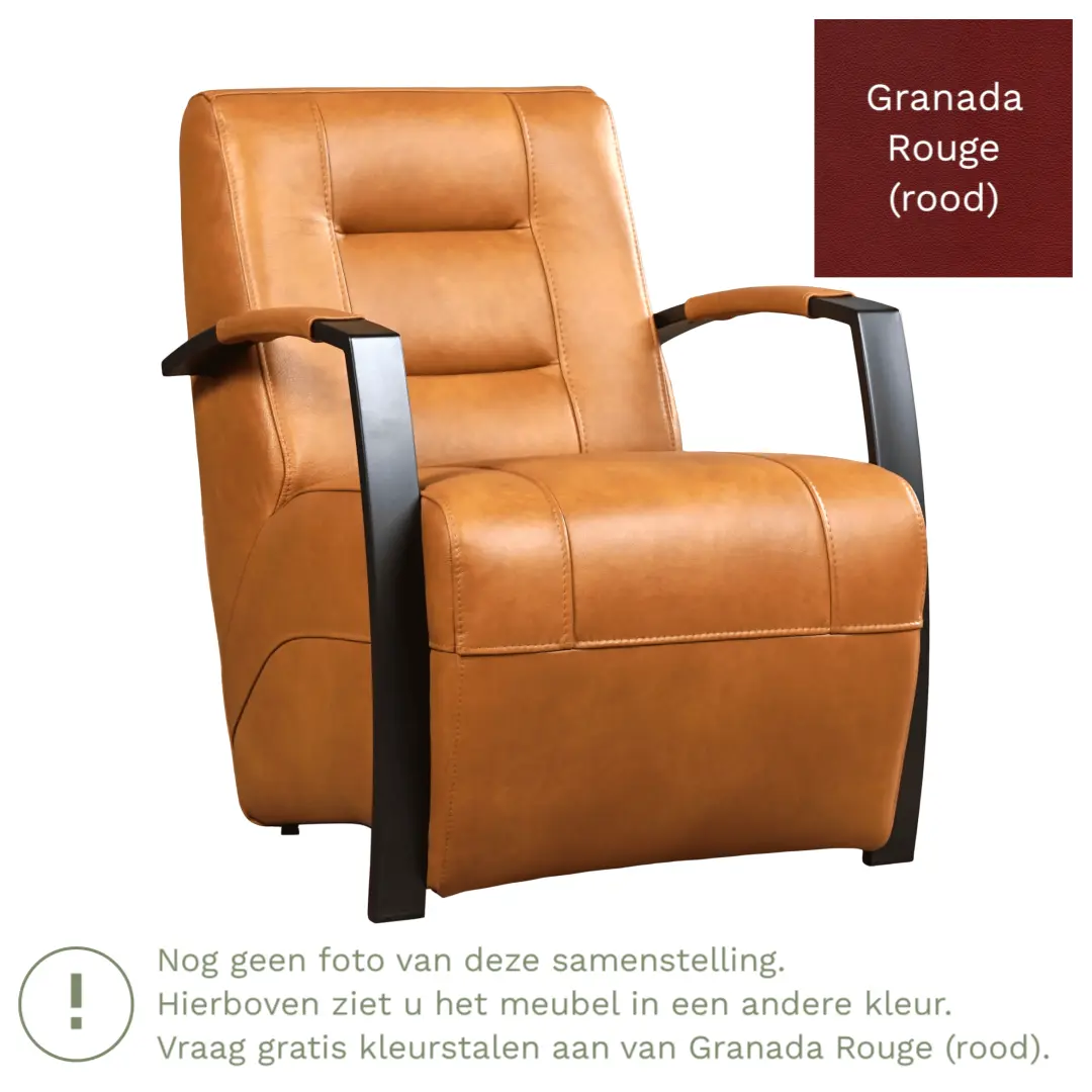 afbeelding van Leren fauteuil Magnificent - Granada Rouge (rood)