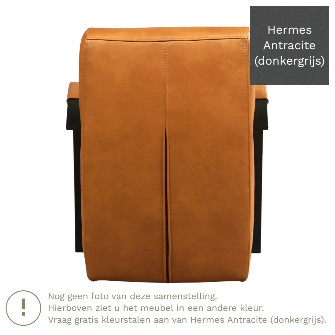 afbeelding van Leren fauteuil Magnificent - Hermes Antracite (donkergrijs)