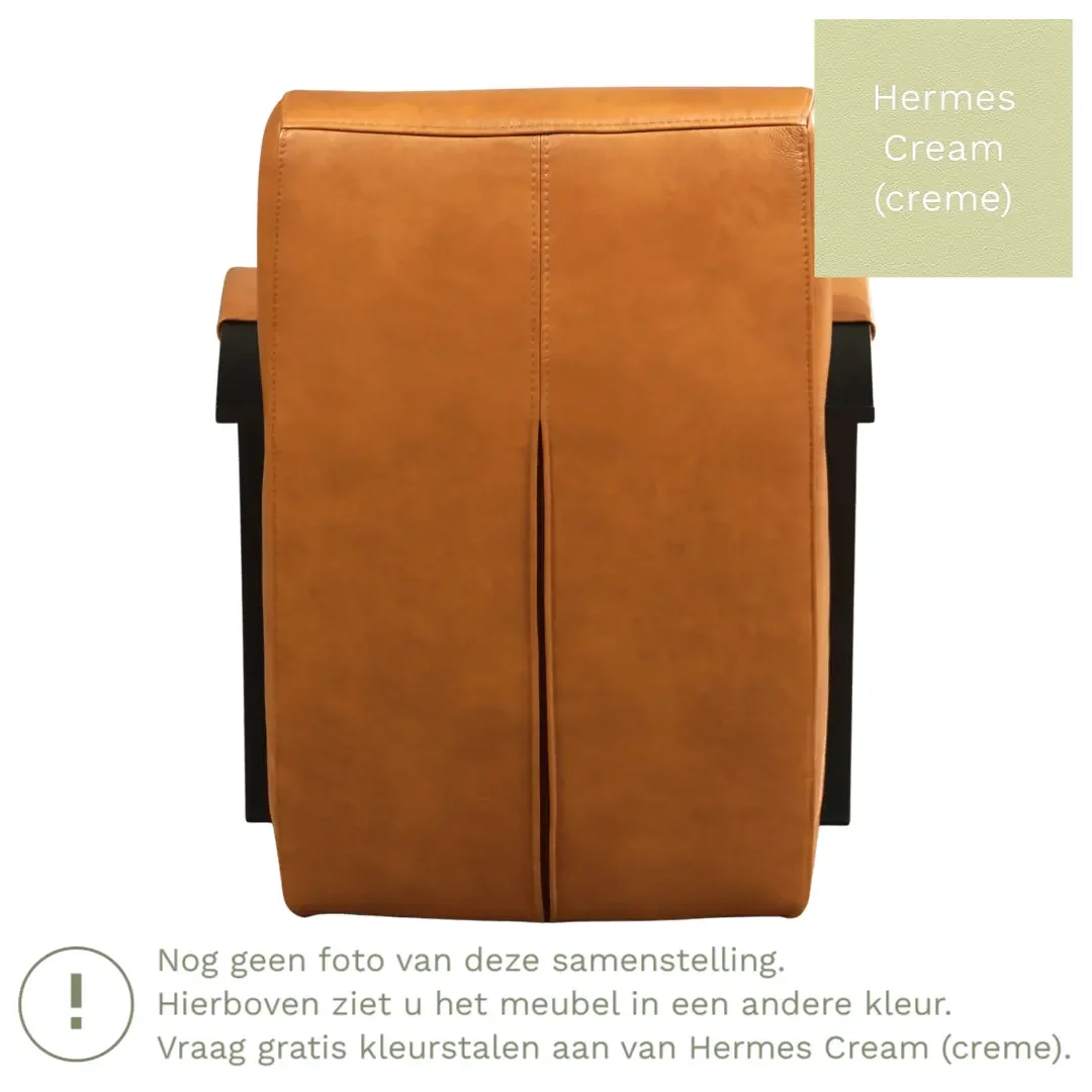 afbeelding van Leren fauteuil Magnificent - Hermes Cream (crème)