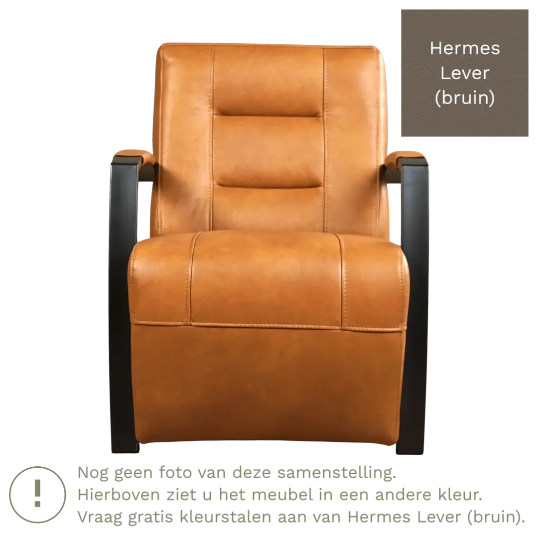 afbeelding van Leren fauteuil Magnificent - Hermes Lever (bruin)
