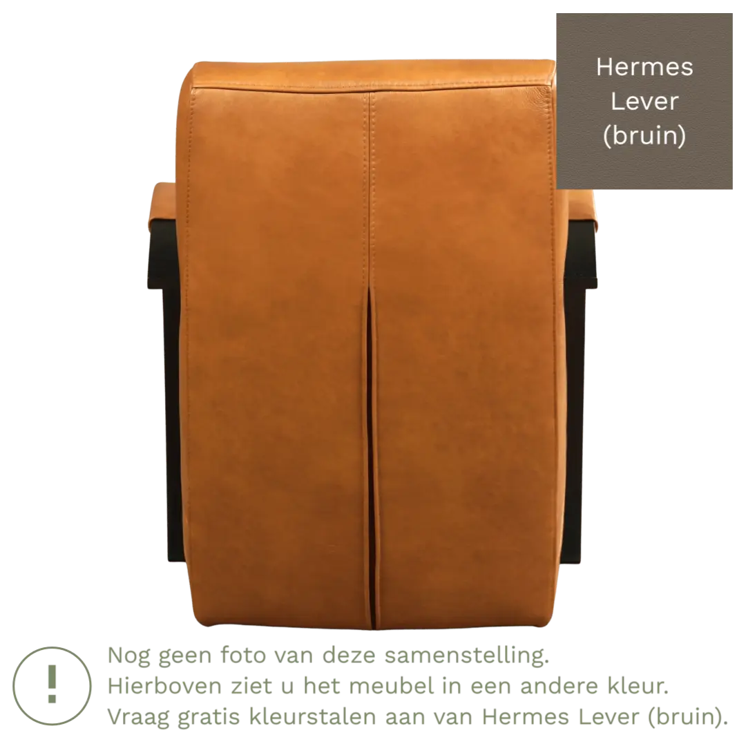afbeelding van Leren fauteuil Magnificent - Hermes Lever (bruin)