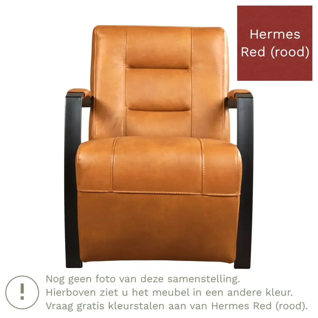 afbeelding van Leren fauteuil Magnificent - Hermes Red (rood)