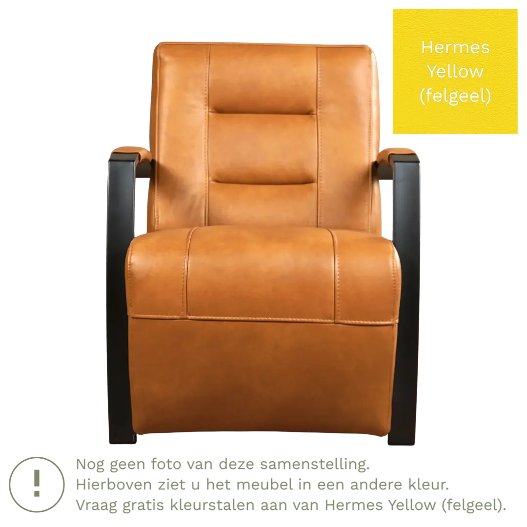 afbeelding van Leren fauteuil Magnificent - Hermes Yellow (felgeel)
