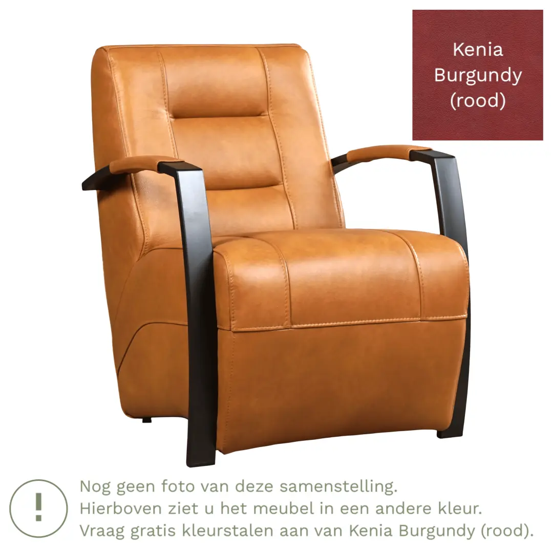 afbeelding van Leren fauteuil Magnificent - Kenia Burgundy (rood)