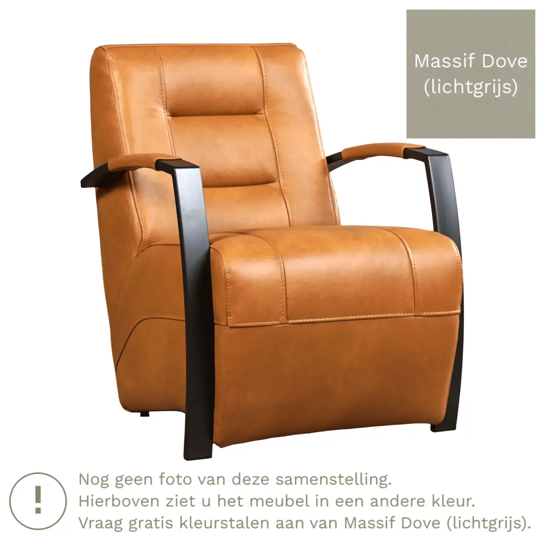 afbeelding van Leren fauteuil Magnificent - Massif Dove (lichtgrijs)