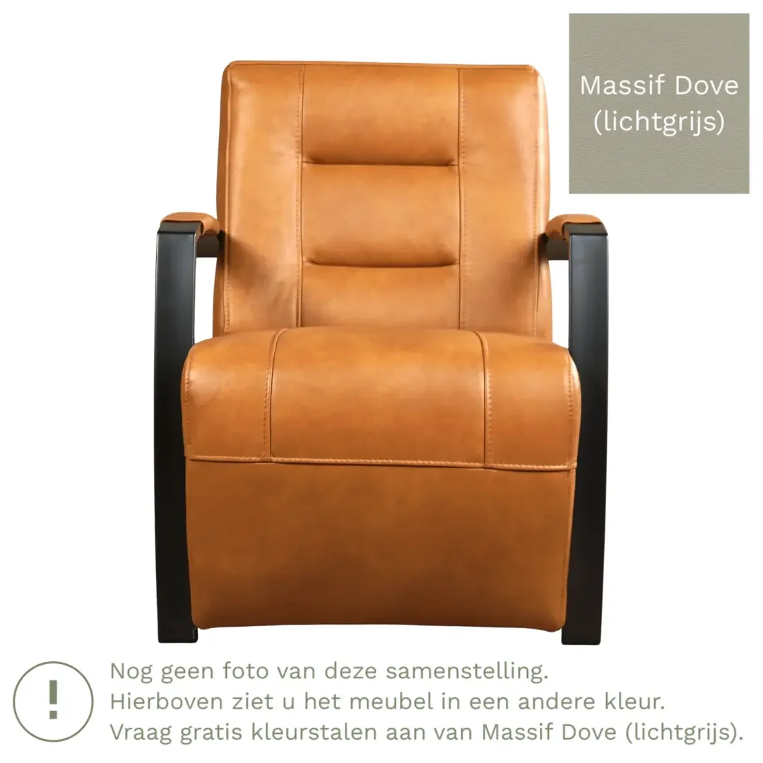 afbeelding van Leren fauteuil Magnificent - Massif Dove (lichtgrijs)