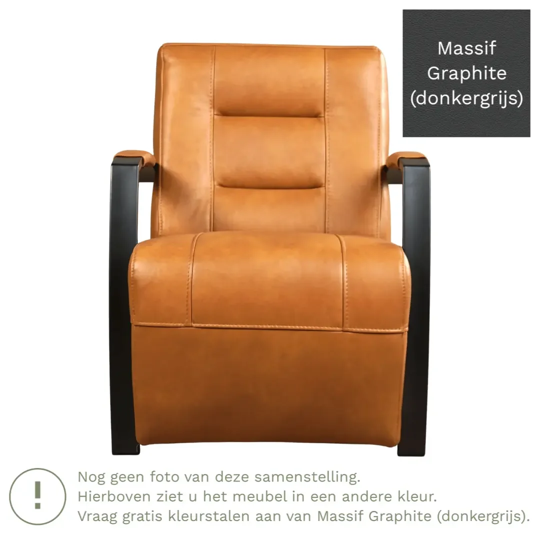 afbeelding van Leren fauteuil Magnificent - Massif Graphite (donkergrijs)