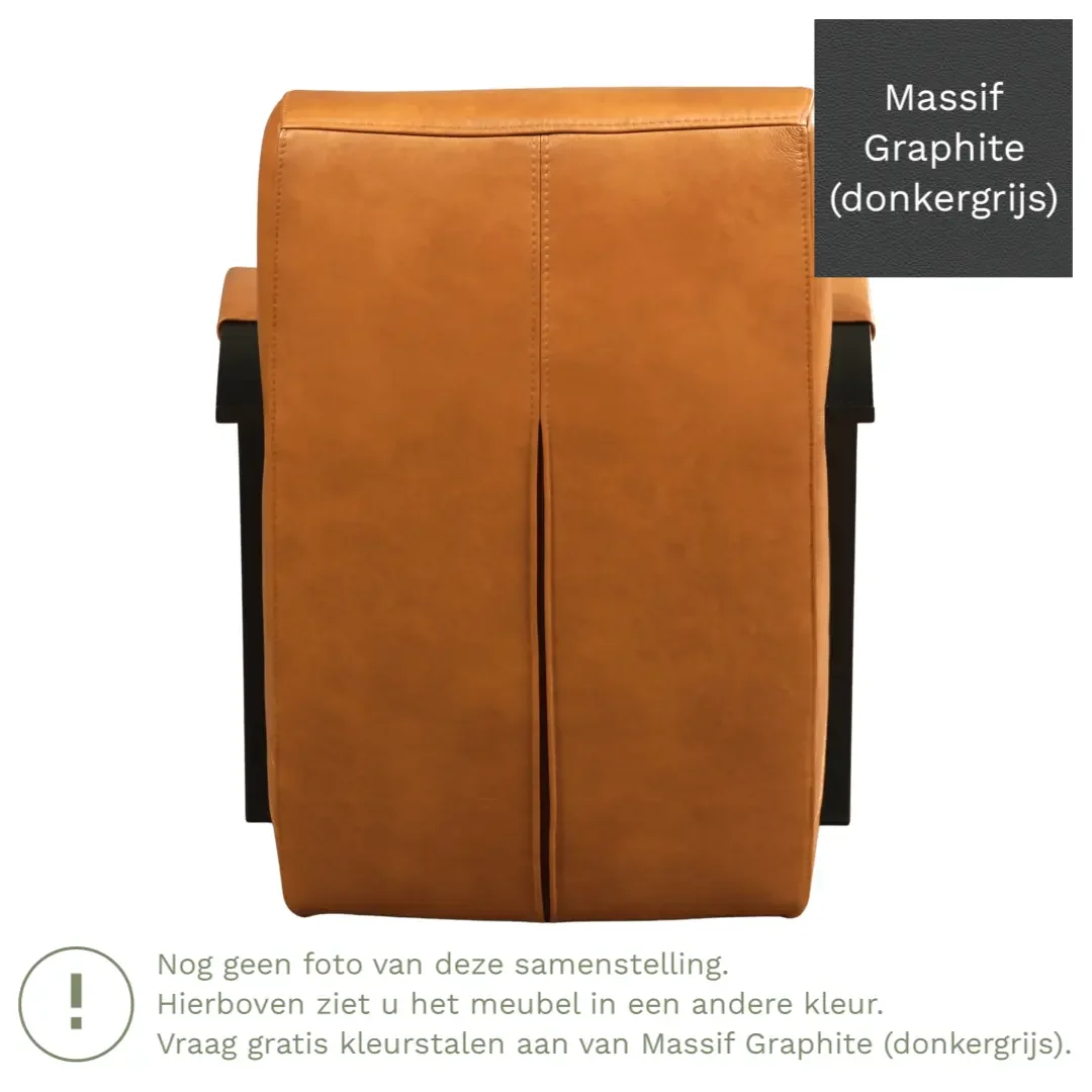 afbeelding van Leren fauteuil Magnificent - Massif Graphite (donkergrijs)